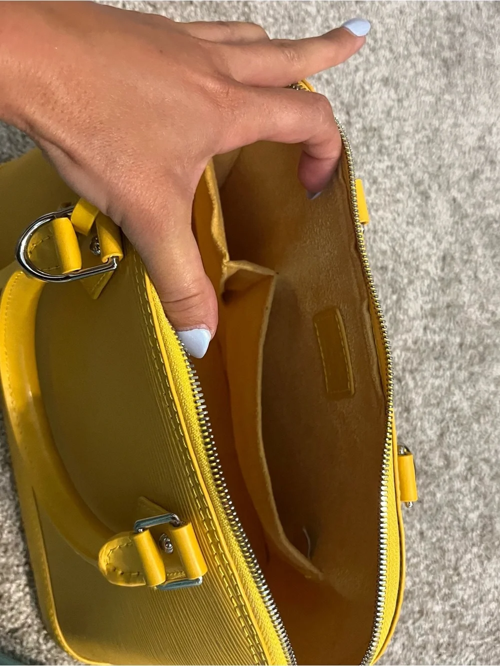 Yellow Structured Dome Satchel Handbag